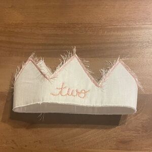 Fabric Embroidered Two Year Old Birthday Crown